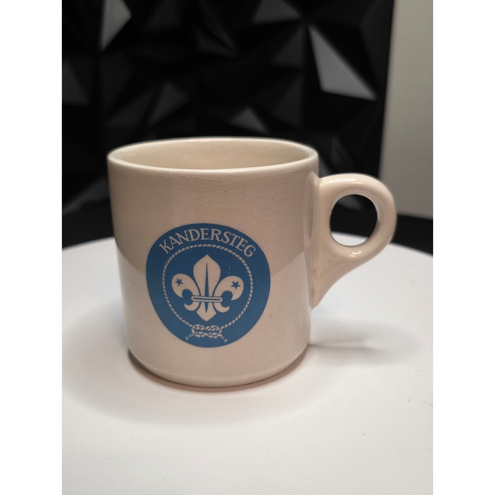 Vintage Tams England Kandersteg International Scout Centre Mug Blue White Logo